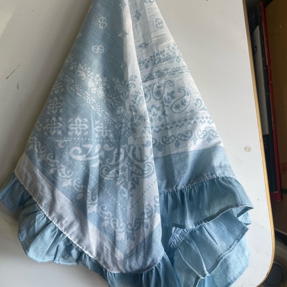 Urban Outfitters Blue Ruffle Bandana Scarf- Cottage Core bandana - Picture 2 of 4
